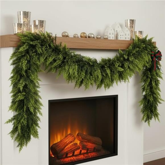 6 FT Christmas Cedar Garland Real Touch Soft & Thickness Greenery Pine Garland - Picture 1 of 8